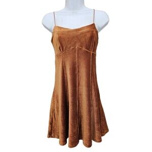 Fit & Flare Dress Womens Babydoll Festival Fairy Grunge Skater Y2K Orange Size S